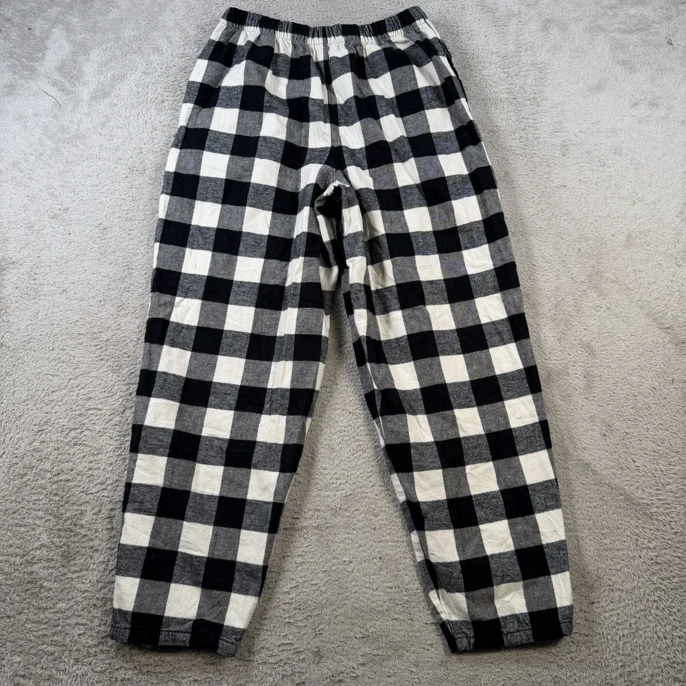 The Vermont Flannel Co Pants Mens Small Black White Plaid Flannel Lounge Pajama